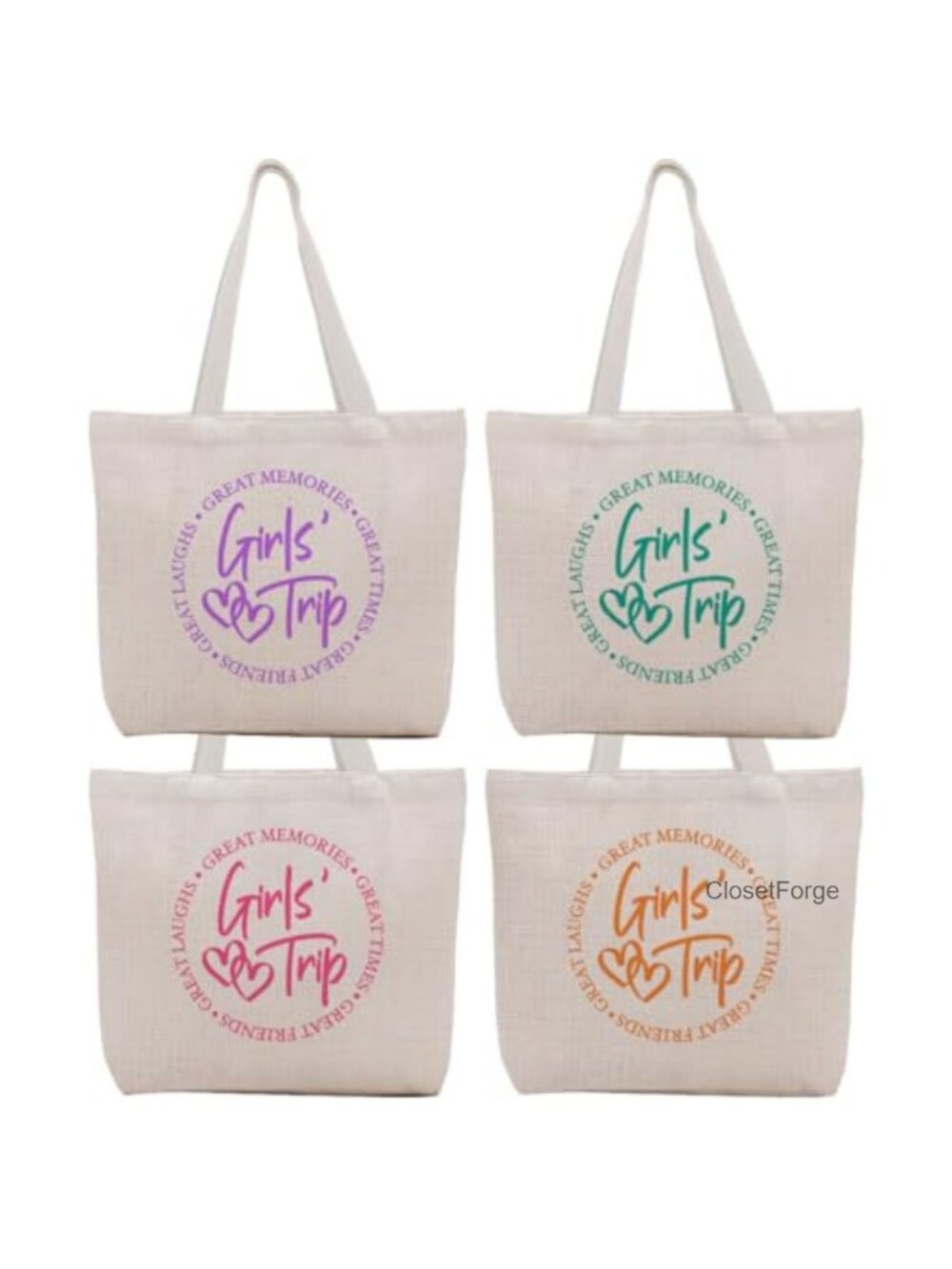 Canvas Waterproof Weekender Tote Bag with Inner Pocket, Travel Gift for Women